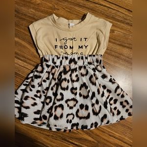 3 month baby girl yellow with leopard print dress never worn